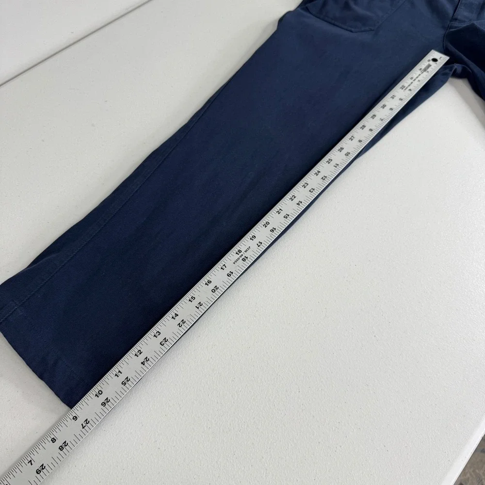 G/FORE Cotton‎ Twill High Rise Straight Tapered Trouser Womens 10 Blue Golf Pant